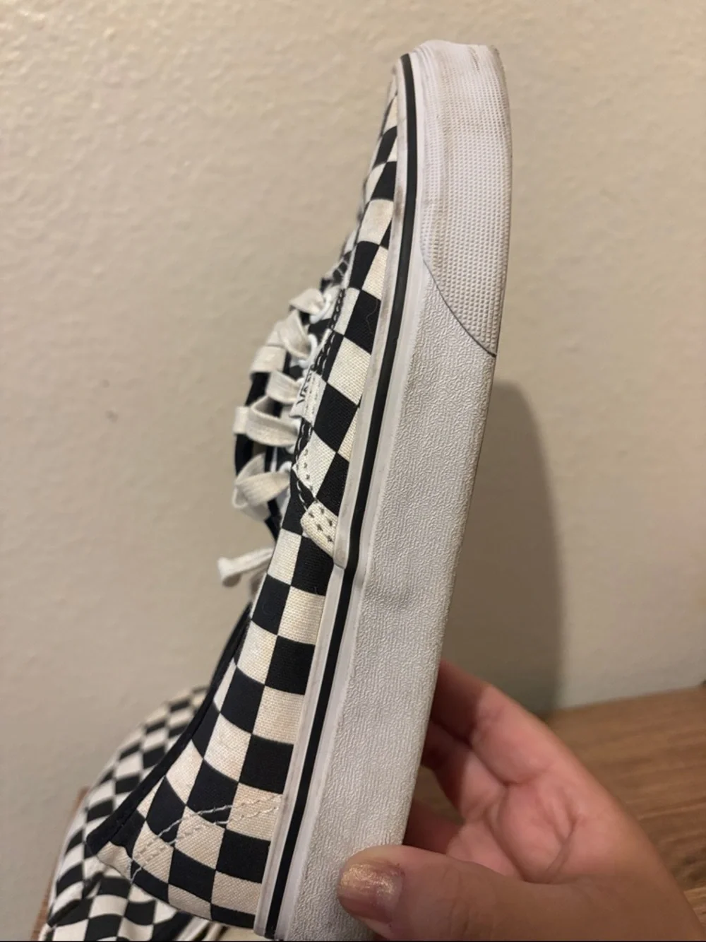 Vans Checkerboard Low-Top Sneakers - Black & White Size Women’s 8.5 - Picture 5 of 10